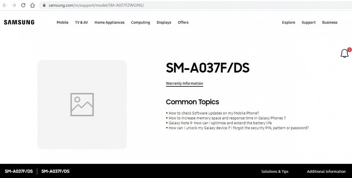 Samsung Galaxy A03s launch imminent as support page goes live on official website