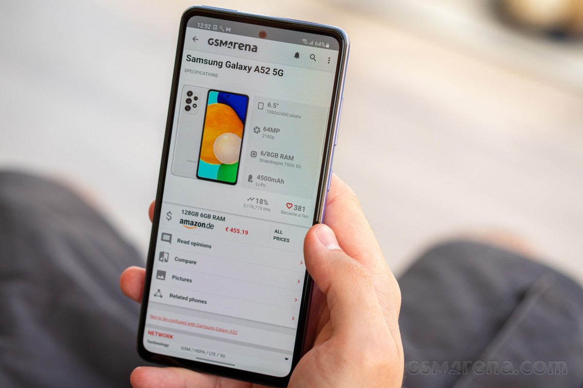 Samsung Galaxy A52 5G in for review