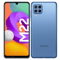 Samsung Galaxy M22 in black, blue and white