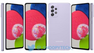 Samsung Galaxy A52s 5G màu trắng tuyệt vời và màu tím tuyệt vời