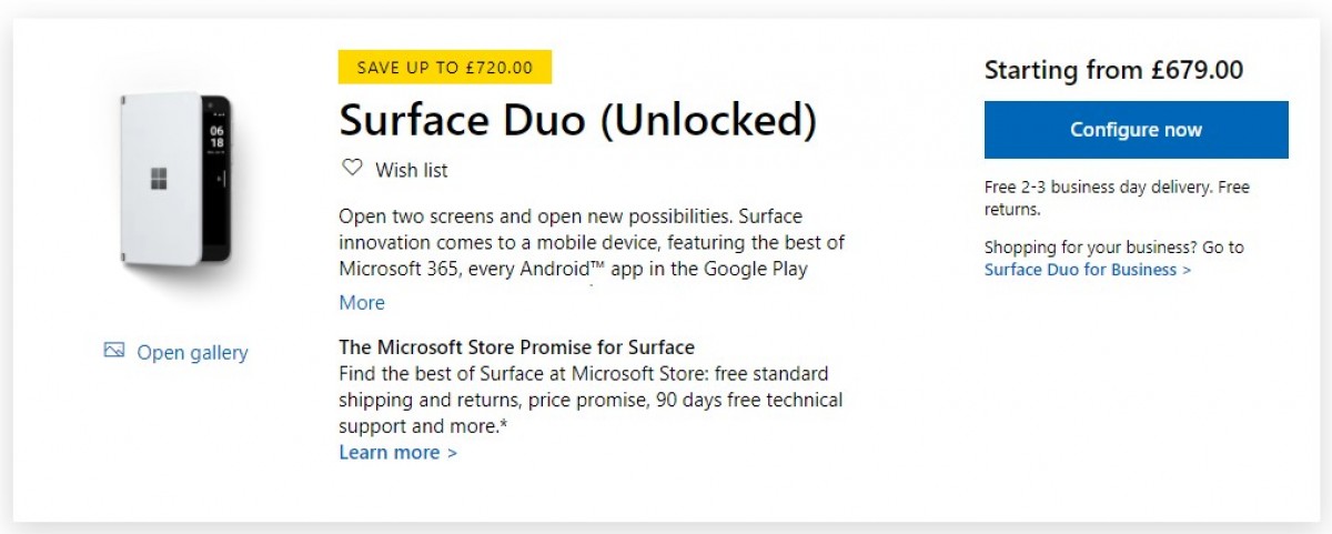Microsoft UK discounts Surface Duo to £679
