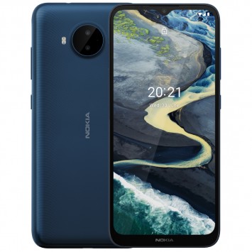 Nokia C20 Plus màu xanh lam và xám