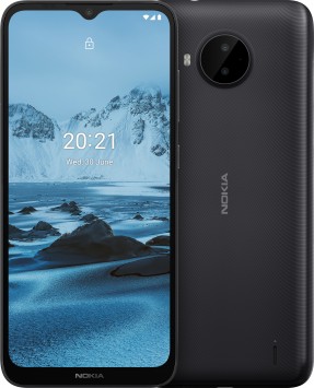 Nokia C20 Plus màu xanh lam và xám