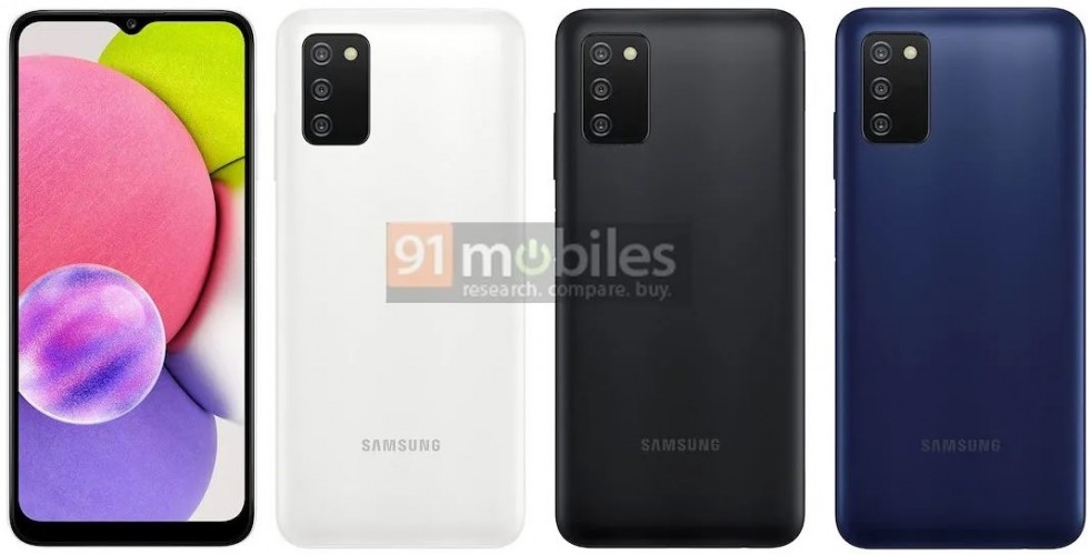 Samsung Galaxy A03s xuất hiện trong kết xuất mới tiết lộ nhiều tùy chọn màu sắc hơn