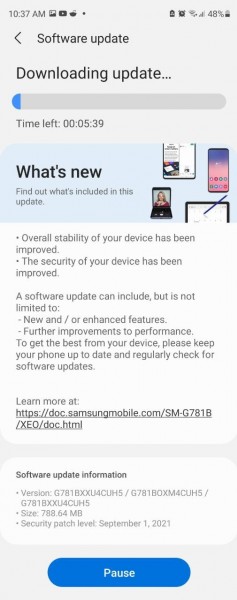 Samsung Galaxy S20 FE 5G gets the September 2021 Android security patch