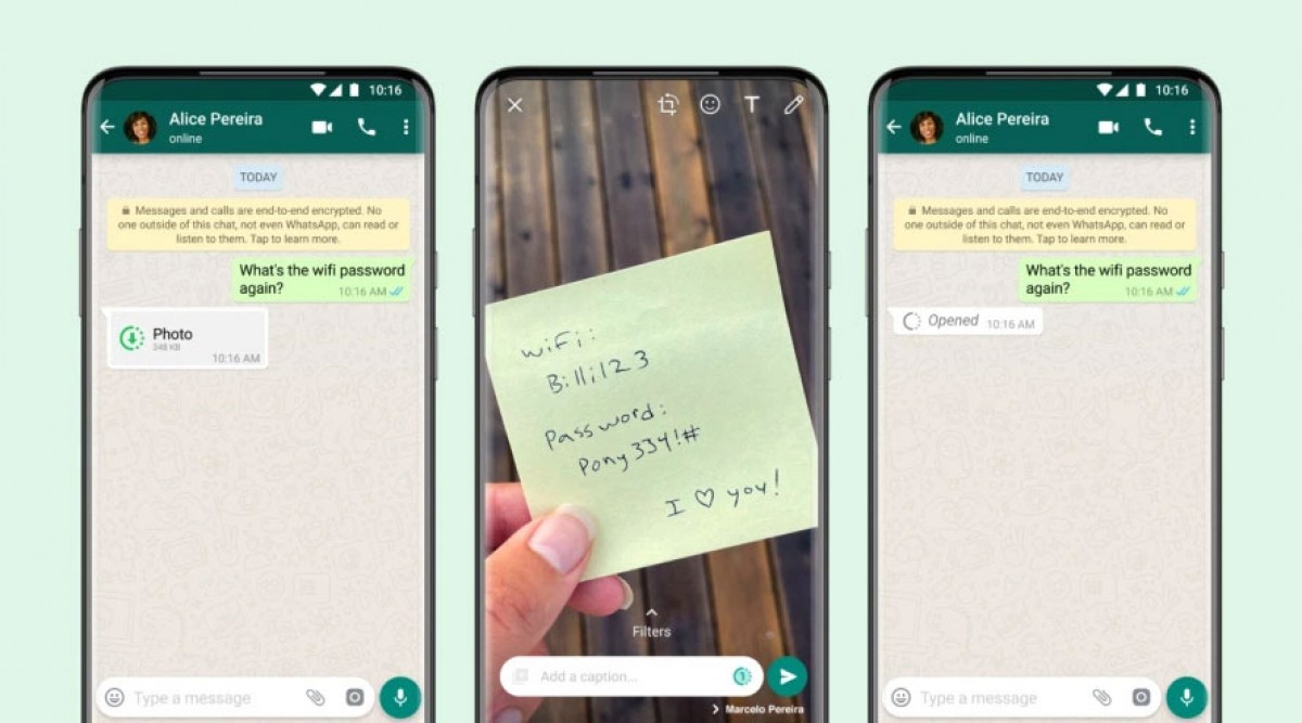 WhatsApp gets “View Once” photos and videos