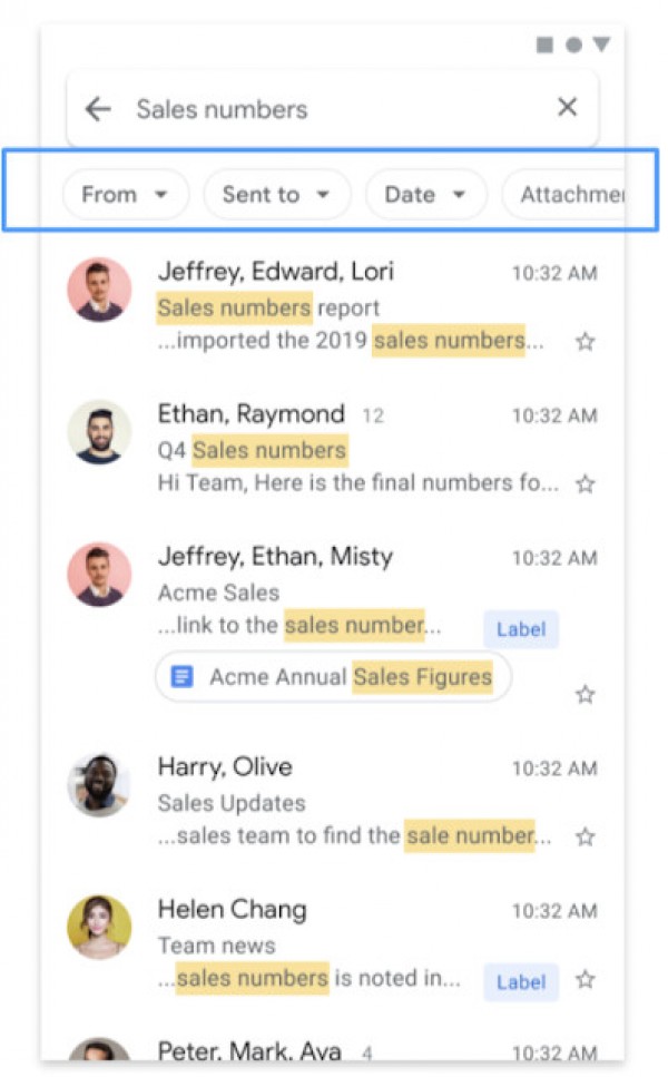 Gmail app for Android now offers filters for easier search through your mails