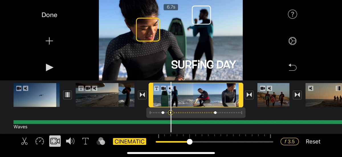 Ajout du focus en rack à une vidéo en mode cinématique dans iMovie dans iMovie