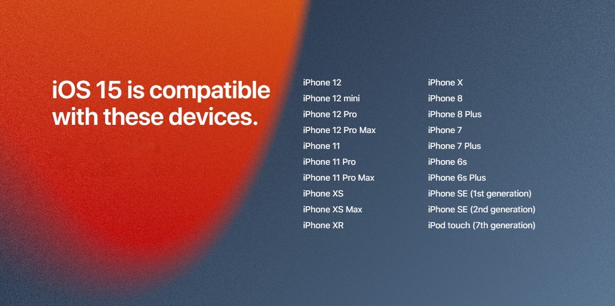 Ios 15 compatible devices