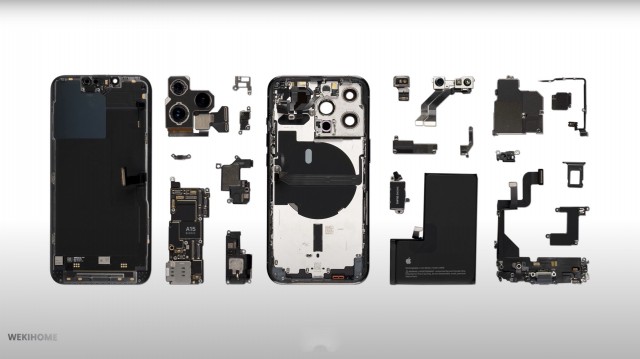 iPhone 13 Pro completely dissembled (source: WekiHome)