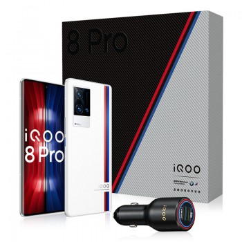 iQOO 8 Pro Pilot Edition with a bundled iQOO 55W Flash Car Charger