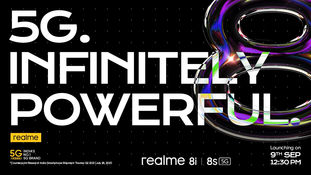 Realme 8s 5G và 8i sẽ ra mắt vào ngày 9 tháng 9 với chipset MediaTek