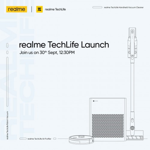 Realme TechLife Air Purifier and Vacuum Cleaners launching on September 30 in India