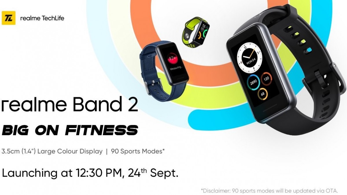 Le lancement de Realme Band 2 India est prévu pour le 24 septembre, la série Narzo 50 et la Smart TV Neo 32 '' suivront