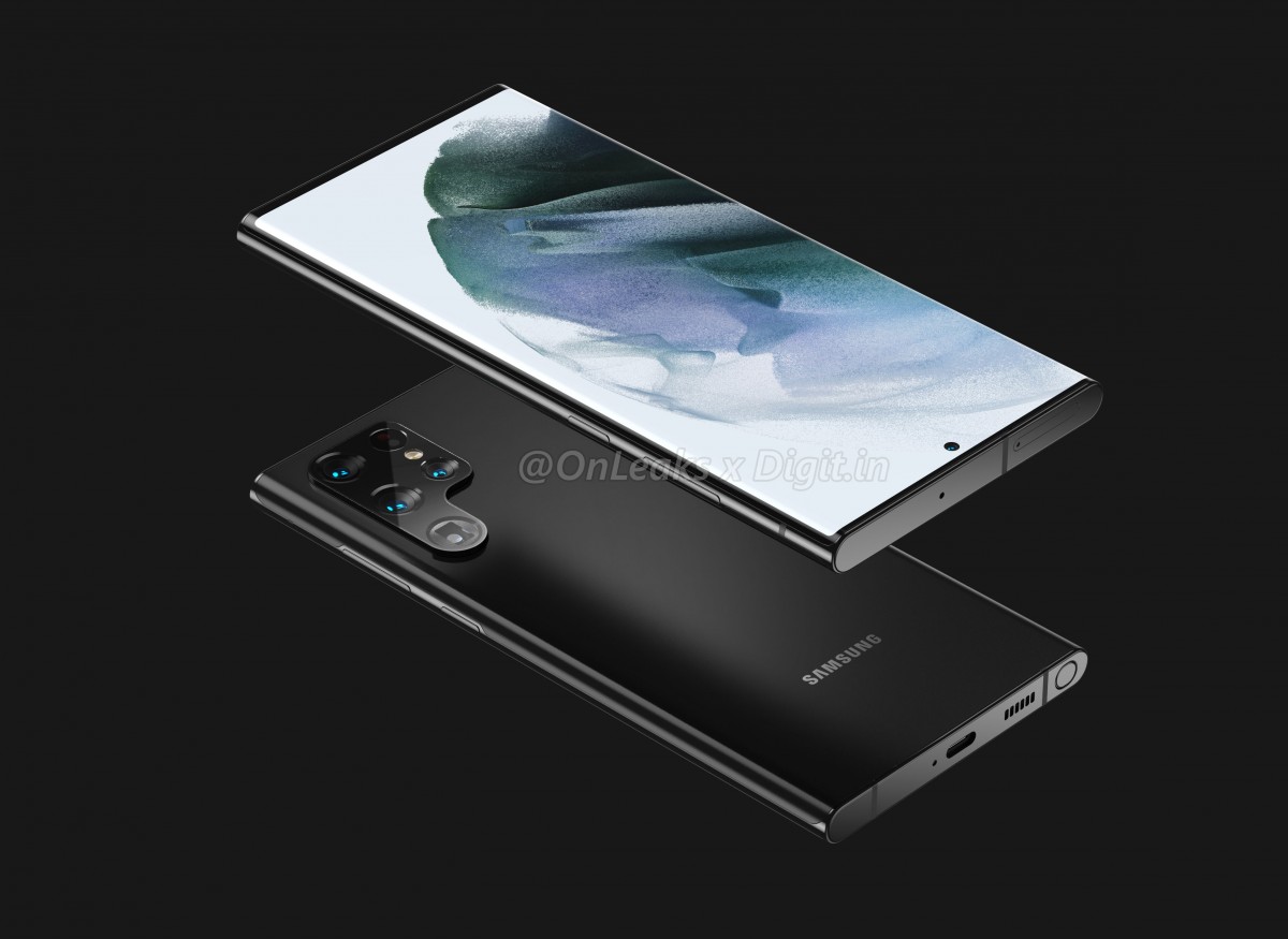 Samsung Galaxy S22 Ultra render.