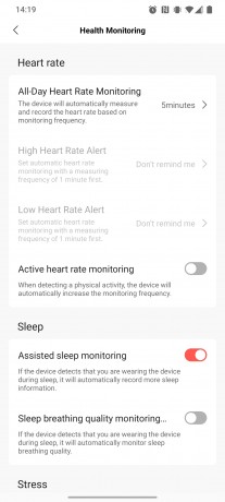 Configuring the health tracking features