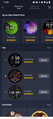Many watch faces to choose from
