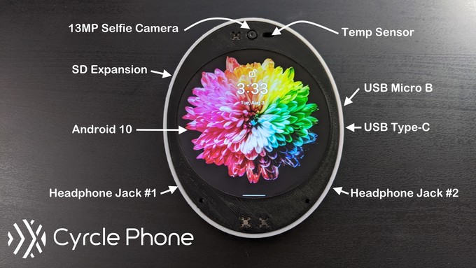 Kickstarter: The Cyrcle Phone 2.0 has a round screen, two headphone jacks and two USB ports