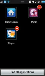 The Bada OS app switcher