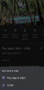 Nouvelles options de modification de la date et de l'heure de l'application Android Google Photos