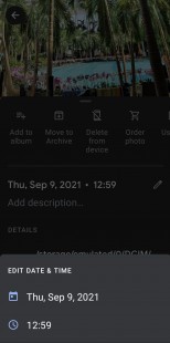 Google Photos Android app's new date and time edit options