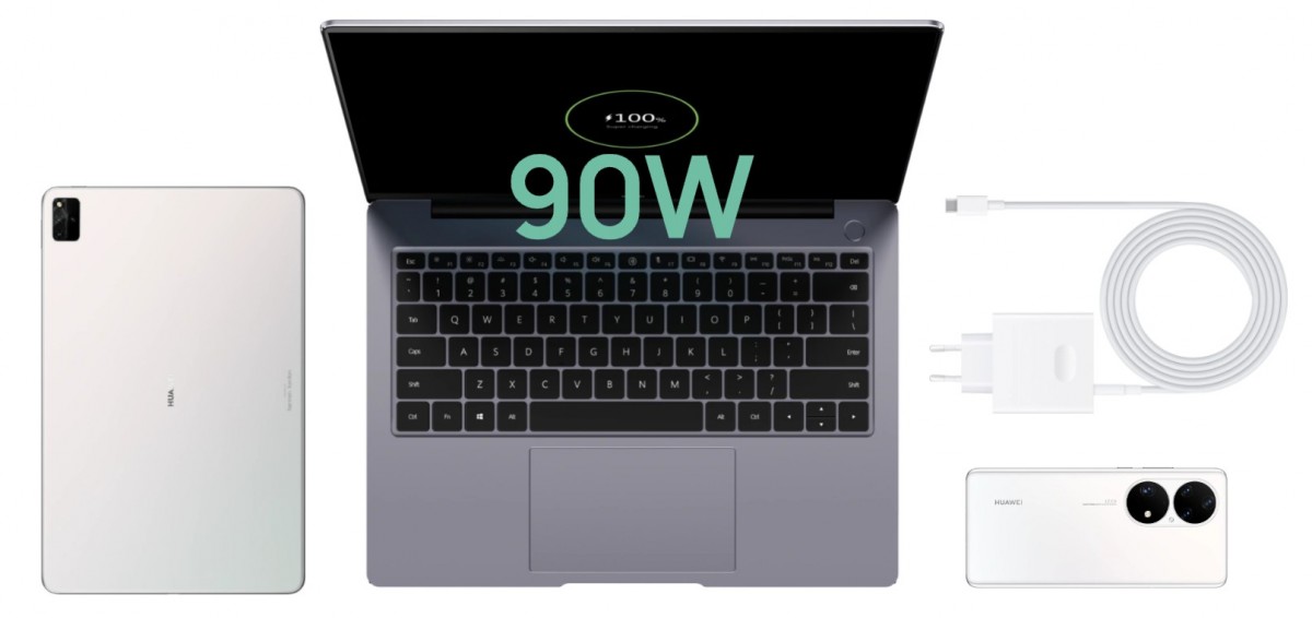 Le Huawie MateBook 14s est doté d'un écran tactile 90 Hz 14,2 '', d'un processeur Intel i5 ou i7 de 11e génération