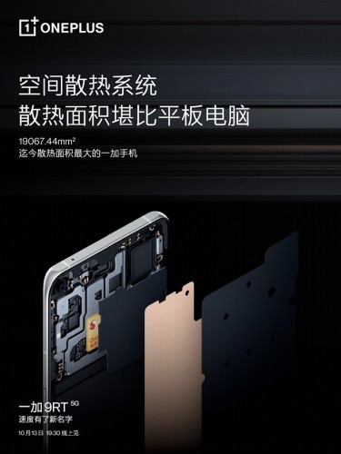 Hệ thống làm mát OnePlus 9RT (ảnh: Weibo)