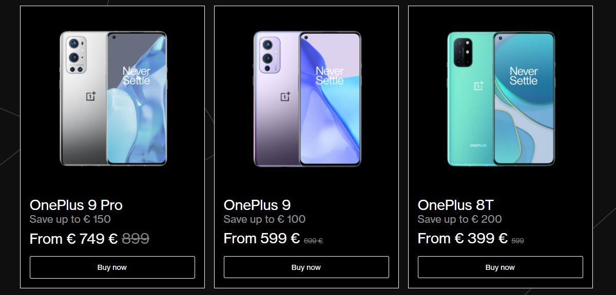 OnePlus starts a month of Black Friday deals, 8T is $250/€200 off, OnePlus 9 and 9 Pro also discounted