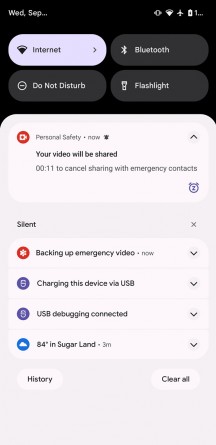 Personal Safety app options (images: XDA Developers)