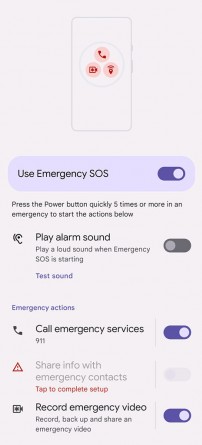 Personal Safety app options (images: XDA Developers)