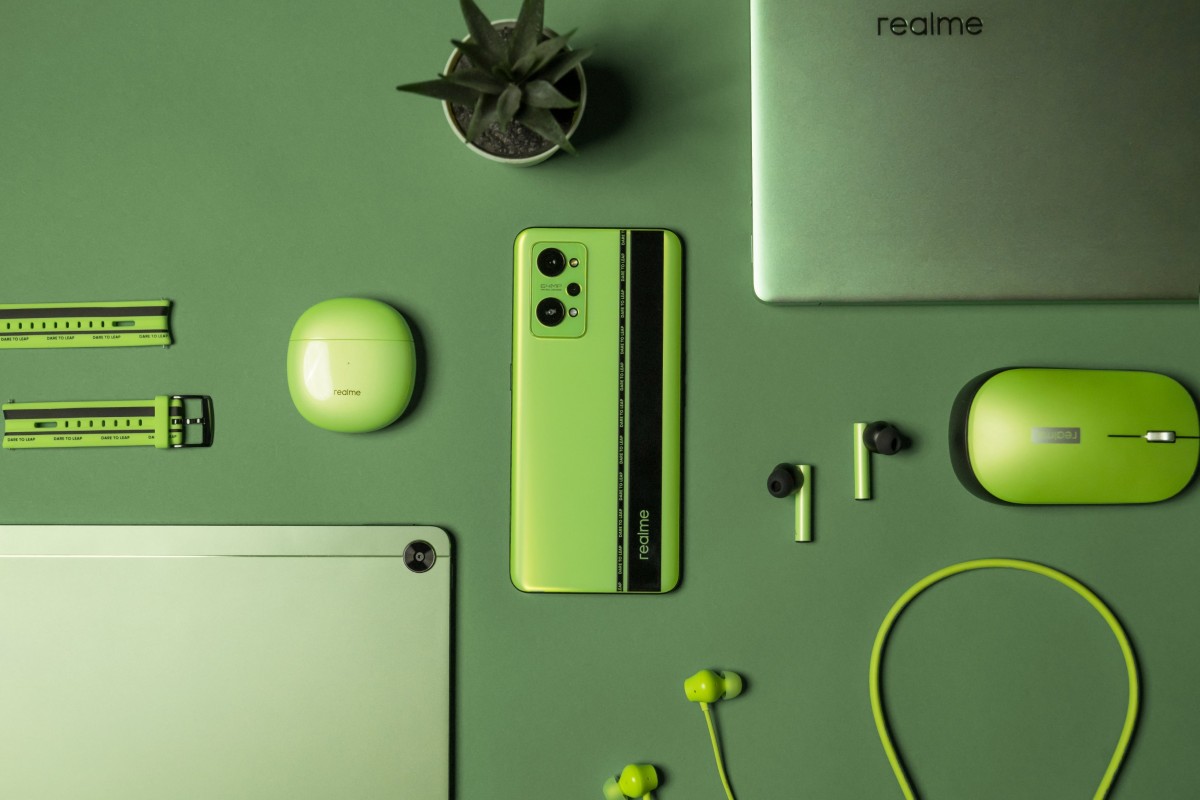 Realme Pad and Book (Slim) teased in green color, Wireless Mouse and Watch T1's global launch imminent