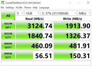 Samsung's 512GB SSD on the Core i5 version