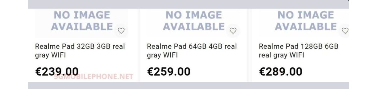 Fuite des prix de Realme Pad en Europe