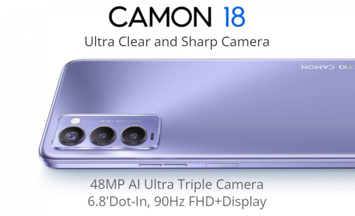 Tecno Camon 18P ma również ekran 120 Hz i układ Helio G96, Camon 18 stawia na 90 Hz