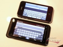 The larger screen made for a larger virtual QWERTY keyboard