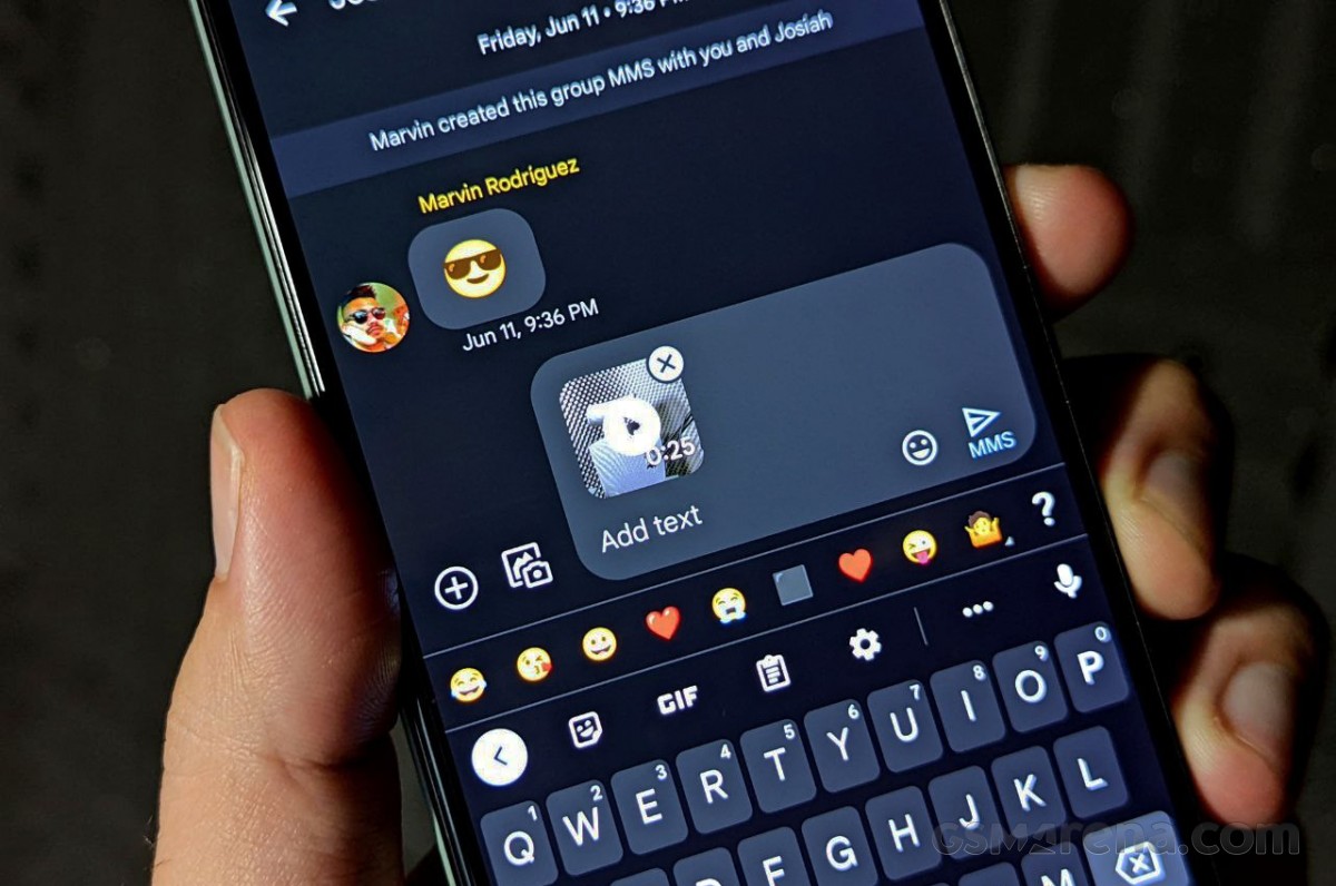 Envoi d'une vidéo MMS sur Google Messages