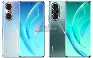 Honor 60 Pro renders: Starry Sky Blue and Jade Green