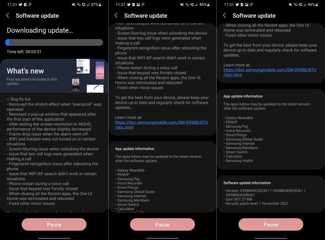 Un journal des modifications de la mise à jour ZUK1 bêta de l'interface utilisateur 4 (image : SamMobile)