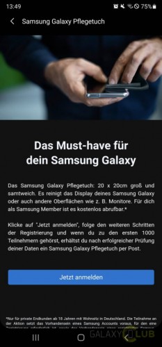 Samsung polishing cloth promotion details (image: GalaxyClub.nl)