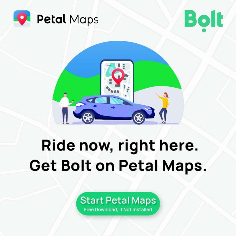 Popular ride-hailing app Bolt gets Petal Maps integration