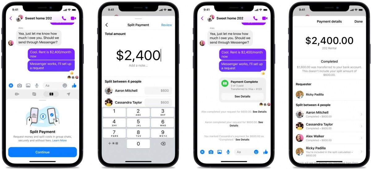 Facebook Messenger ottiene una nuova funzione di suddivisione delle bollette