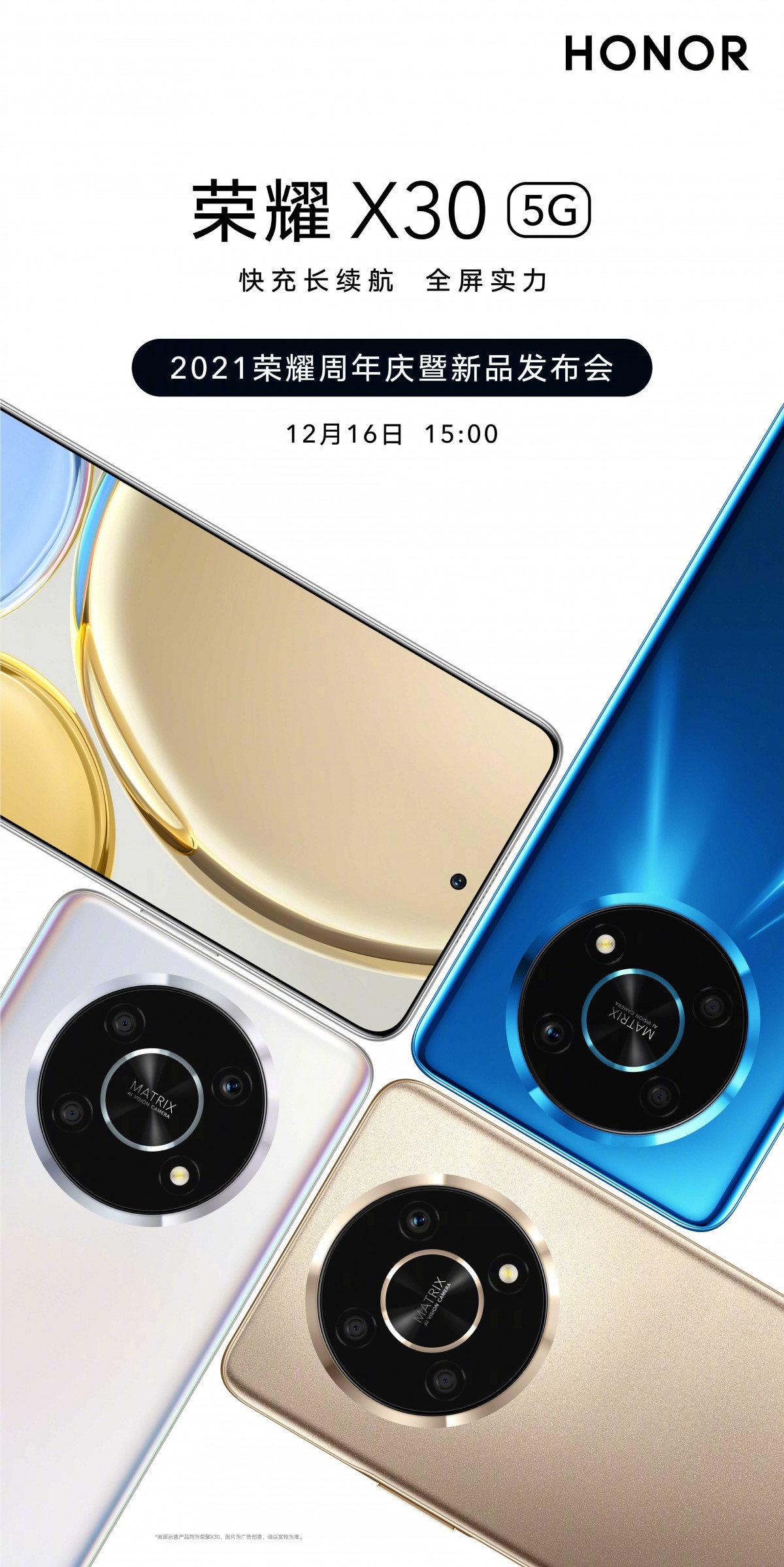 Honor X30 appears in official images, live photos