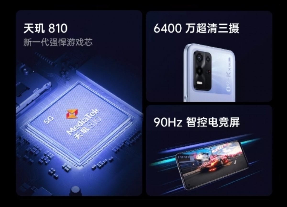Oppo K9x introduced with Dimensity 810, 5,000 mAh battery