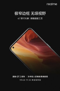 Realme GT 2 Pro Master Edition's official teaser reveals punch-hole screen  with slim bezels -  news