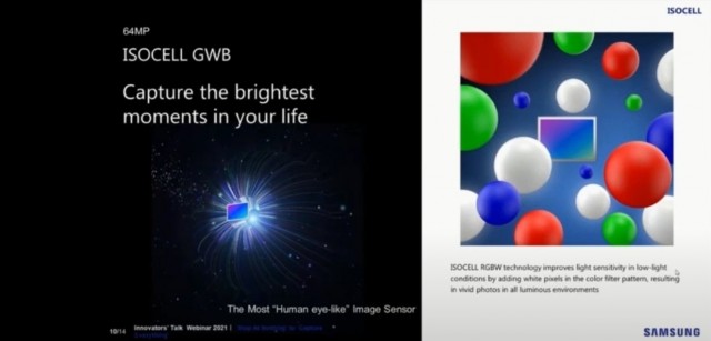 Samsung ISOCELL GWB slide from Tecno webinar