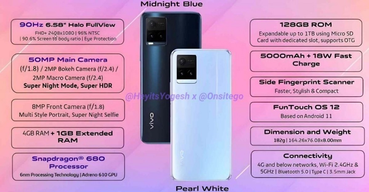 features of vivo y21t