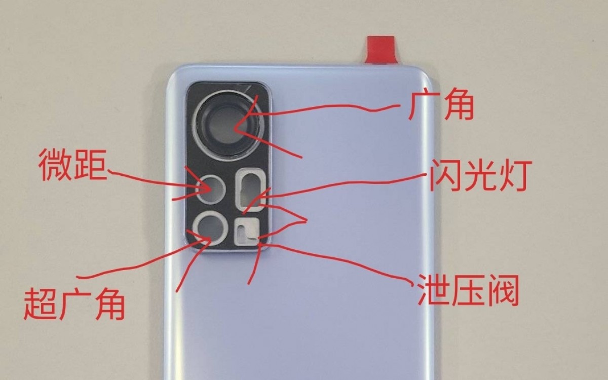 Fuite d'image montrant le panneau arrière du Xiaomi 12