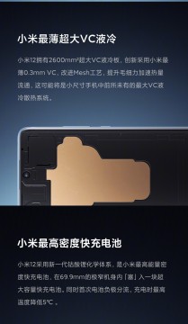 Xiaomi 12 cooling details (iamges: Xiaomi)