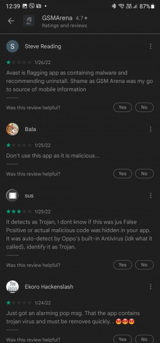 Play Store complaints