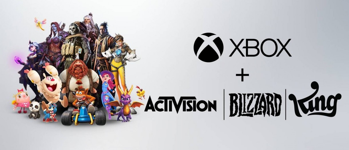 Imagenes promocionales de la compra de Microsoft a Activision, Blizzard y King por 70 mil millones de dólares